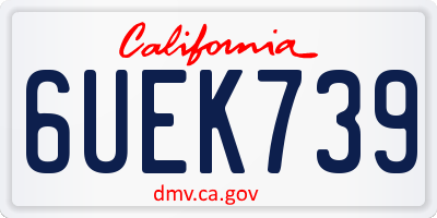 CA license plate 6UEK739