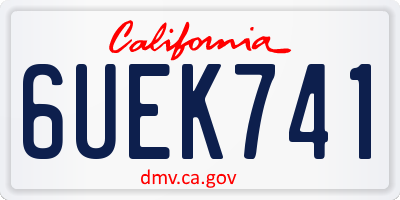 CA license plate 6UEK741