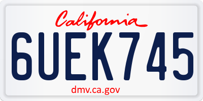 CA license plate 6UEK745
