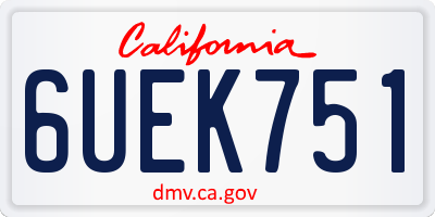 CA license plate 6UEK751