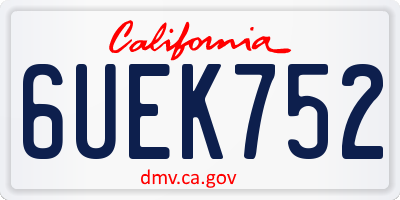 CA license plate 6UEK752