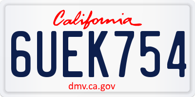 CA license plate 6UEK754