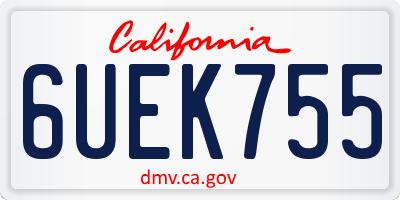 CA license plate 6UEK755