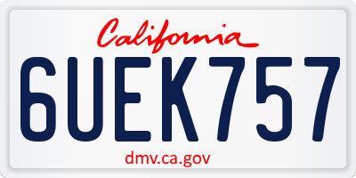 CA license plate 6UEK757