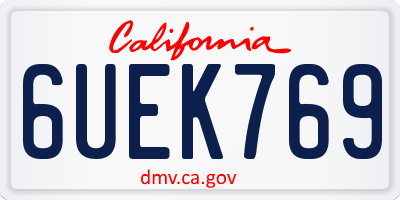 CA license plate 6UEK769