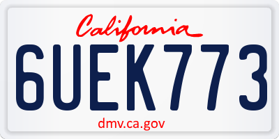 CA license plate 6UEK773