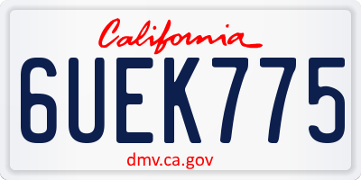 CA license plate 6UEK775
