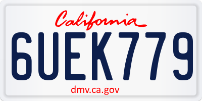 CA license plate 6UEK779