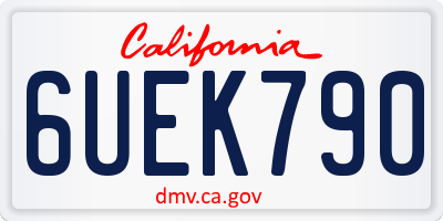 CA license plate 6UEK790