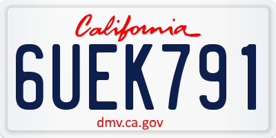 CA license plate 6UEK791