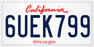CA license plate 6UEK799