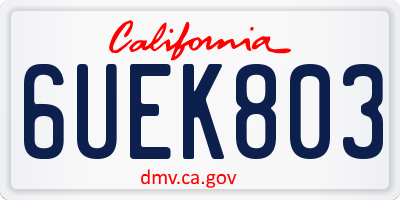CA license plate 6UEK803