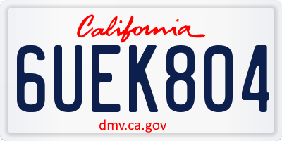 CA license plate 6UEK804
