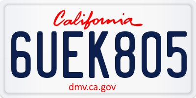 CA license plate 6UEK805