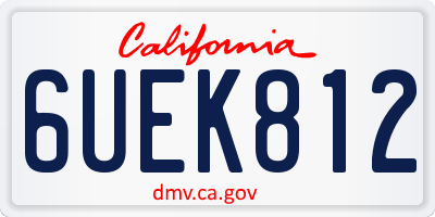 CA license plate 6UEK812