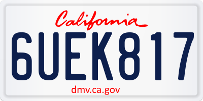 CA license plate 6UEK817