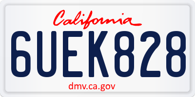 CA license plate 6UEK828