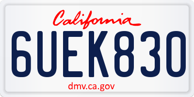 CA license plate 6UEK830
