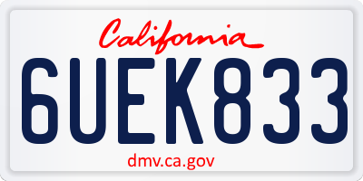 CA license plate 6UEK833