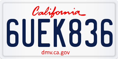 CA license plate 6UEK836