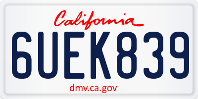 CA license plate 6UEK839