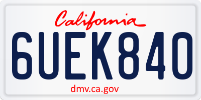 CA license plate 6UEK840