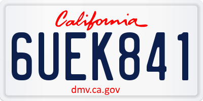 CA license plate 6UEK841