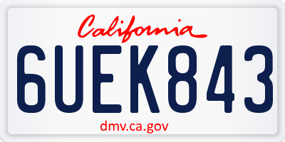 CA license plate 6UEK843