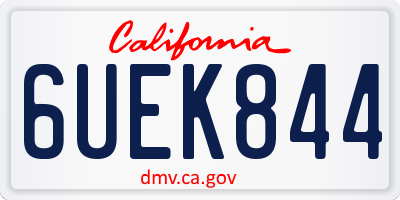 CA license plate 6UEK844