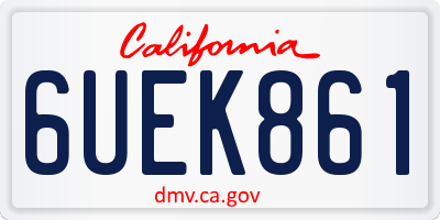 CA license plate 6UEK861