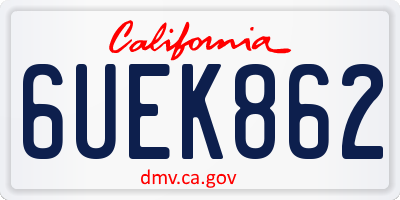 CA license plate 6UEK862