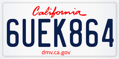CA license plate 6UEK864