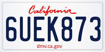 CA license plate 6UEK873