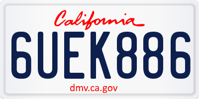 CA license plate 6UEK886