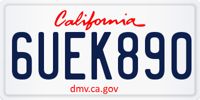 CA license plate 6UEK890
