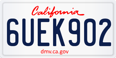 CA license plate 6UEK902