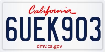 CA license plate 6UEK903