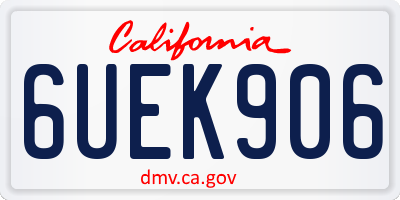 CA license plate 6UEK906