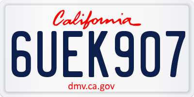 CA license plate 6UEK907