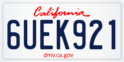 CA license plate 6UEK921