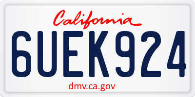 CA license plate 6UEK924