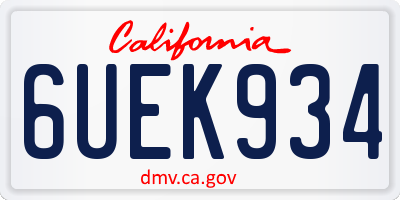 CA license plate 6UEK934
