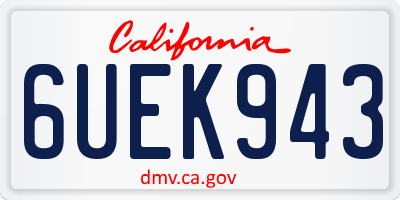 CA license plate 6UEK943