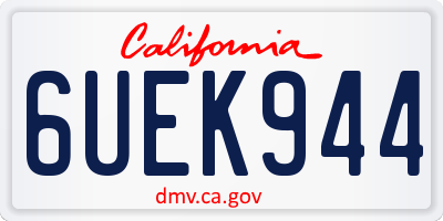 CA license plate 6UEK944