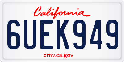 CA license plate 6UEK949