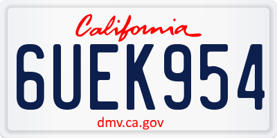 CA license plate 6UEK954