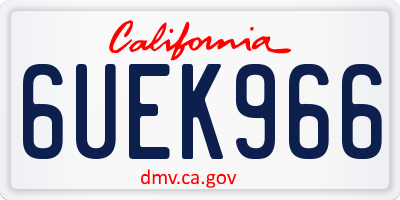 CA license plate 6UEK966