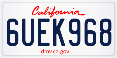 CA license plate 6UEK968