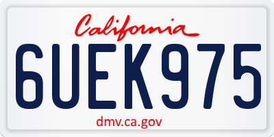 CA license plate 6UEK975