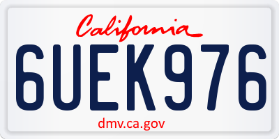 CA license plate 6UEK976